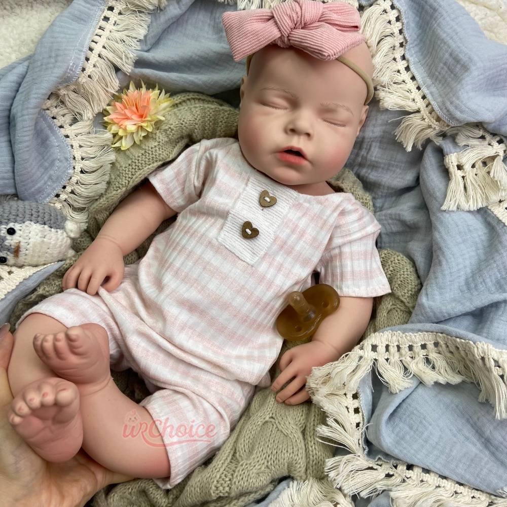 Reborn Baby Doll Silicone Realistic - دمية طفلة واقعية بحجم 20 بوصة،