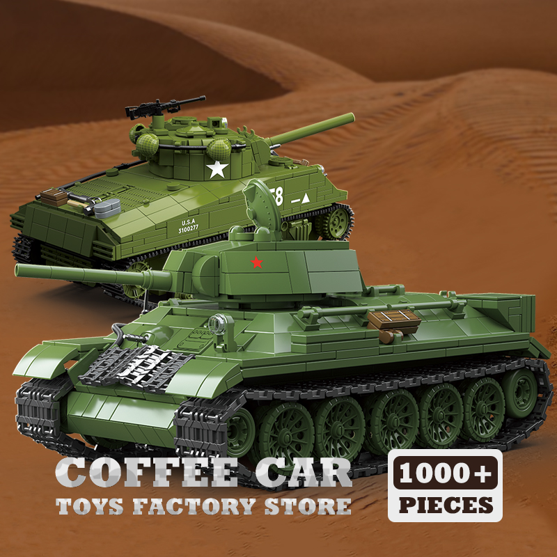 مكعبات بناء دبابة متوسطة M4A3  - مراجعة Lego Compatible Military Tank وسعره